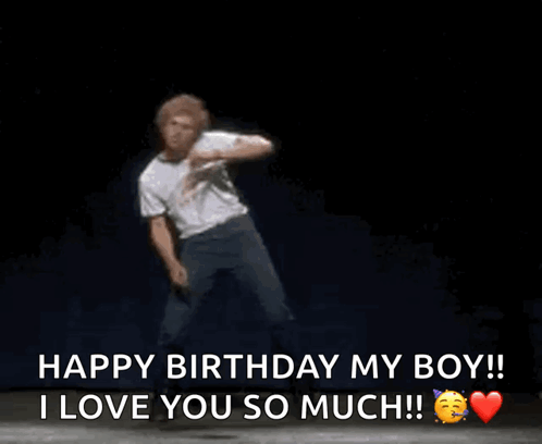 Man Dancing on Stage Saying Happy Birthday My Boy