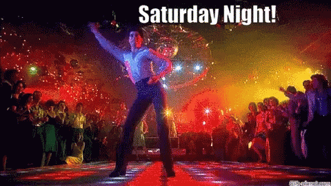 Man Dancing Under Disco Ball Saturday Night GIF