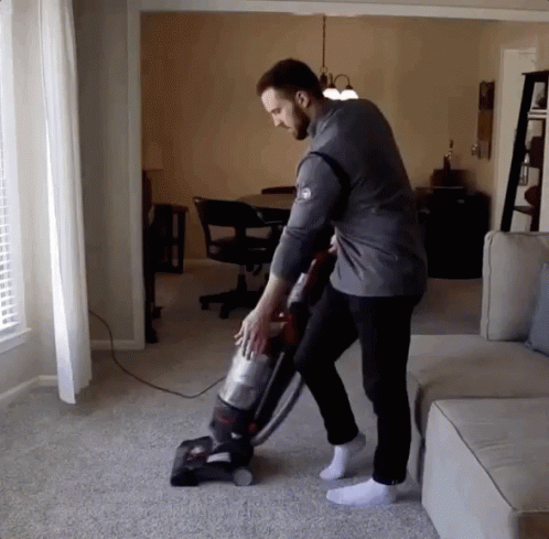 Man Dancing With A Vacuum GIF