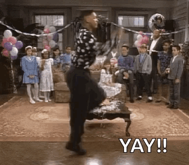 Man Dancing With Balloons And Friends GIF