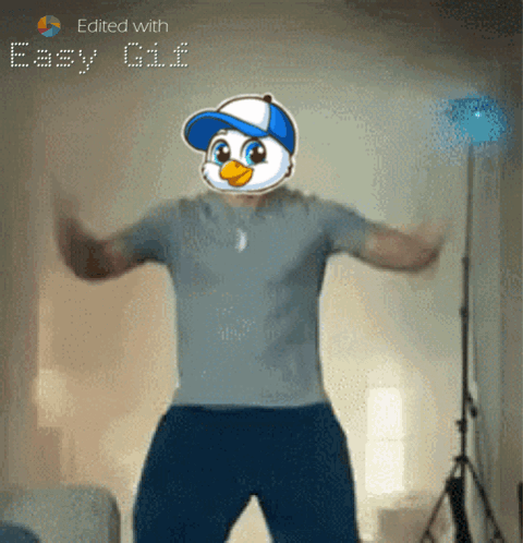 Man Dancing With Cartoon Duck on Face Easy