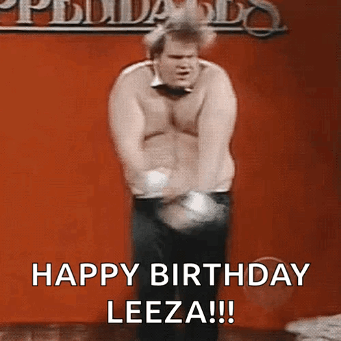 Man Dancing With Happy Birthday Leeza GIF