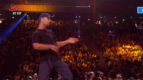 Man Dancing With Just Dance Hip Hop Sign GIF