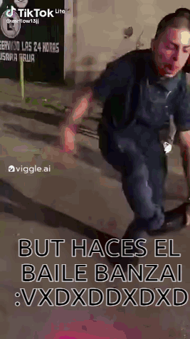 Man Dancing with Sign But Haces El Baile Banzai