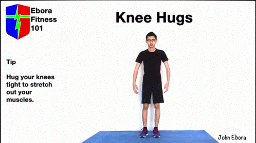 Man Doing Knee Hugs With Ebora Fitness 101 GIF