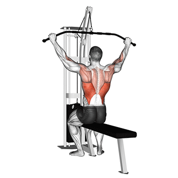 Man Doing Lat Pulldown On Bench GIF