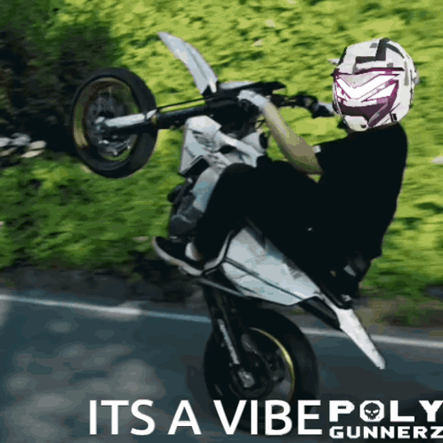Man Doing Motorcycle Trick Its a Vibepoly Gunnerz