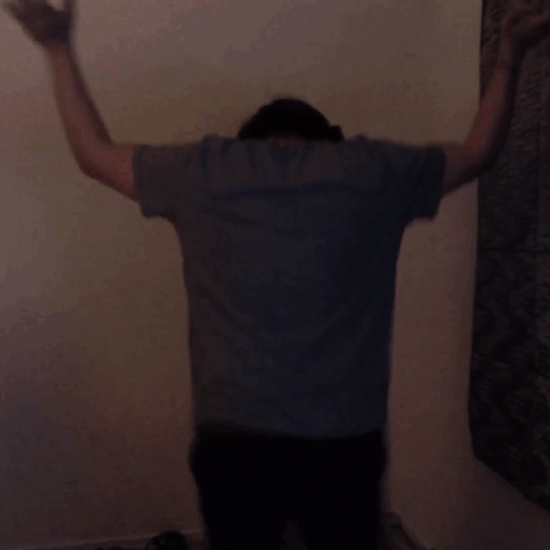Man Doing Thug Shaker With Hands Up High GIF