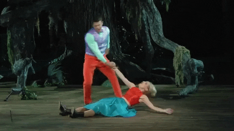 Man Dragging Woman Theater Play GIF