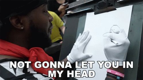Man Drawing Not Gonna Let You In My Head
