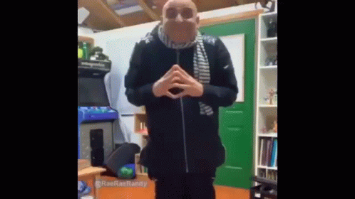 Man Dressed As Despicable Me Gru Dancing GIF