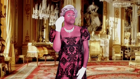 Man Dressed As Queen Wave GIF