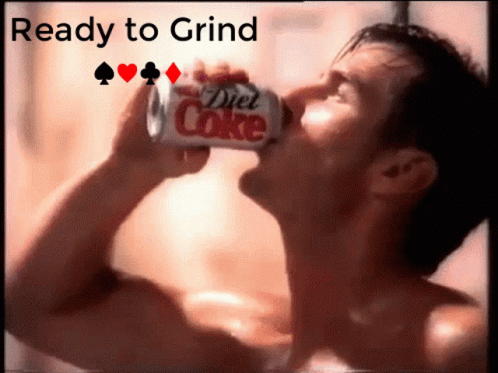Man Drinking Diet Coke Ready to Grind