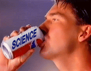 Man Drinking From Can Saying Science GIF