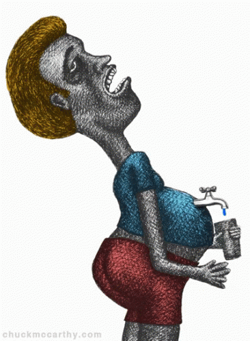 Man Drinking From Faucet With chuckmccarthy.com