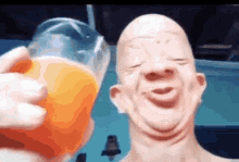 Man Drinking Juicy Orange GIF