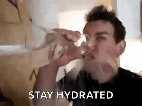 Man Drinking Water With Stay Hydrated