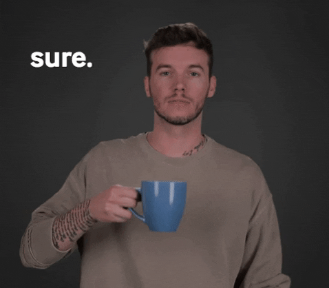 Man Drinks On A Mug Oh Sure GIF