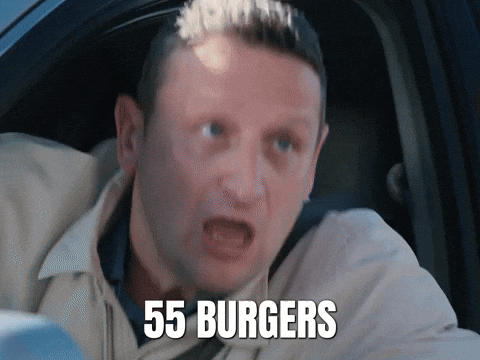 Man Drive Thru Eat Burgers Fries Tacos GIF