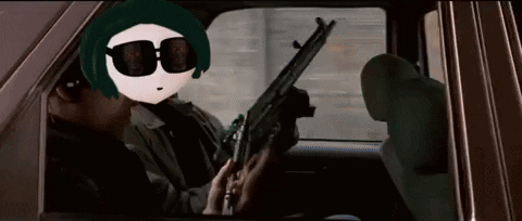 Man Driving Car Holding Gun