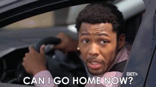 Man Driving Car Saying Can I Go Home