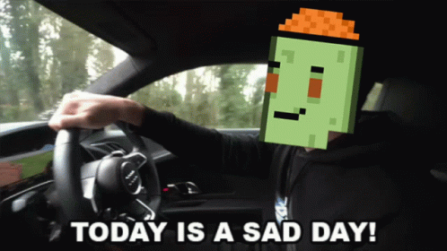Man Driving Car With Pixelated Face Saying Today Is A Sad Day