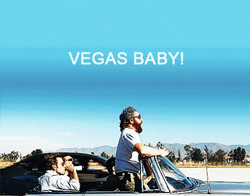 Man Driving Car With Vegas Baby GIF