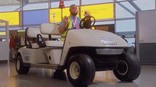 Man Driving Golf Cart Saying Ukaa GIF