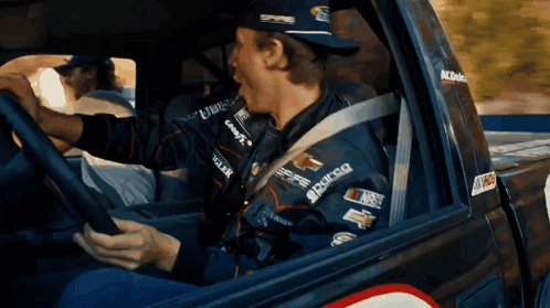 Man Driving Truck Wearing ACDelco Shirt GIF