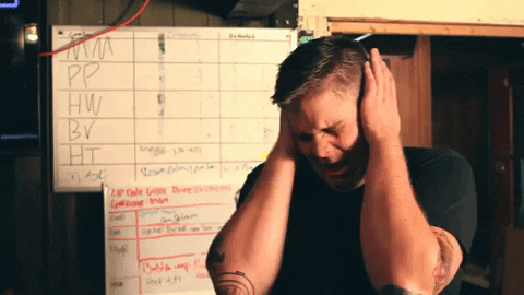 Man Ear Plugs And Moan After A While GIF