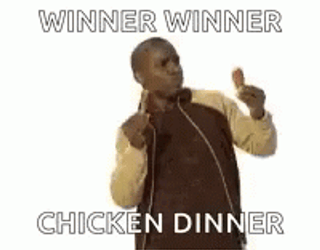 Man Eating Chicken Winner Winner Chicken Dinner GIF
