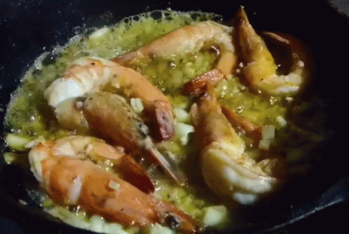 Man Eating Crab And Shrimp GIF