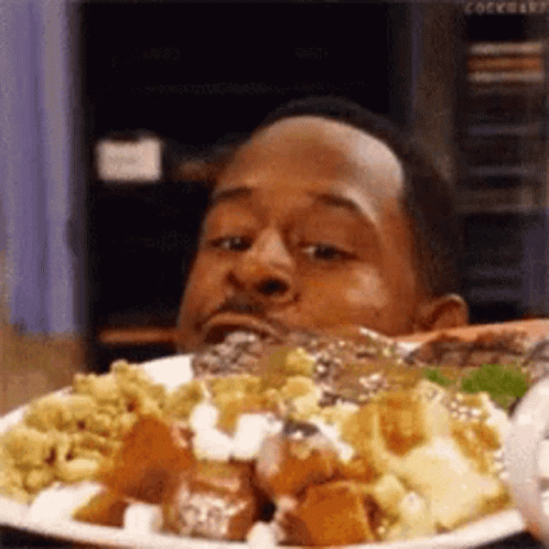 Man Eating Food