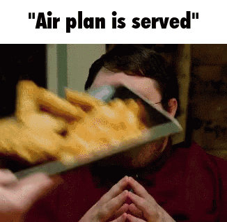 Man Eating French Fries Air Plan Is Served