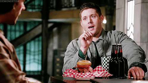 Man Eating Hamburger And Drinking Beer GIF