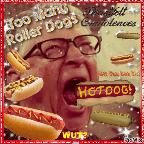 Man Eating Hot Dog With Condolences