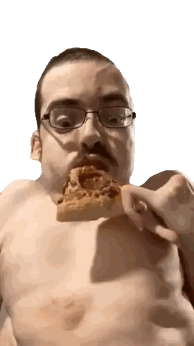 Man Eating Pizza