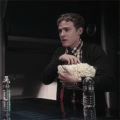 Man Eating Popcorn And Drinking Water GIF