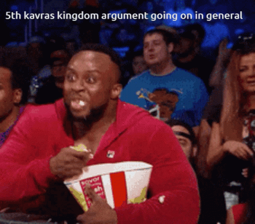 Man Eating Popcorn During Kavras Argument GIF