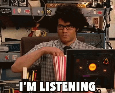 Man Eating Popcorn Says I'm Listening