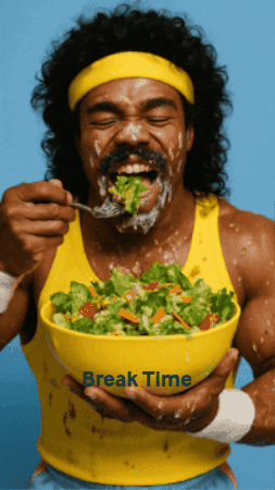 Man Eating Salad From Break Time Bowl