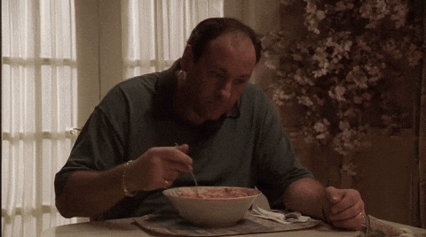Man Eating Soup At Table GIF