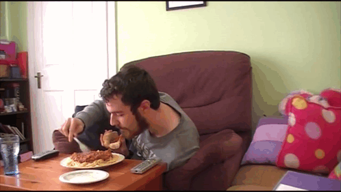 Man Eating Spaghetti And Meatballs GIF