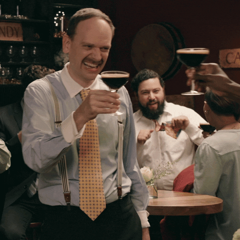 Man Enjoys Espresso At The Cocktail Party GIF