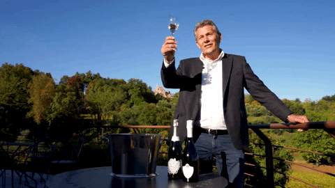 Man Enjoys Every Sip Of Prosecco GIF