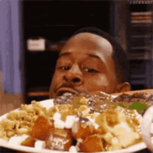 Man Excited To Eat Starving GIF