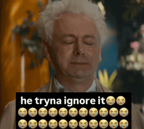 Man Eyes Closed Sign He Tryna Ignore It GIF