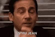 Man Eyes Closed Stfu Jean