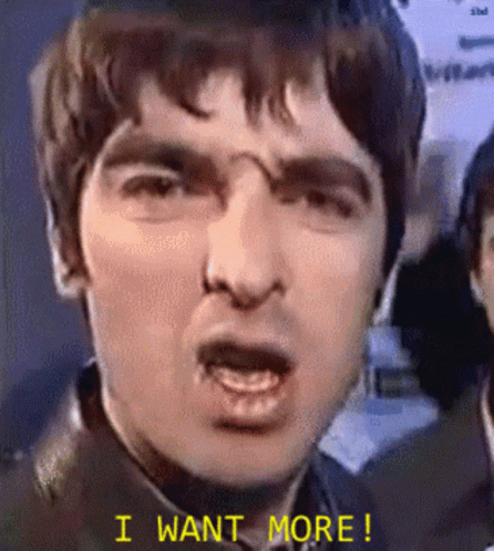 Man Face Saying I Want More in Yellow