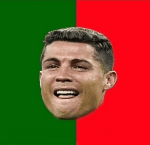 Man Face with Green and Red Background